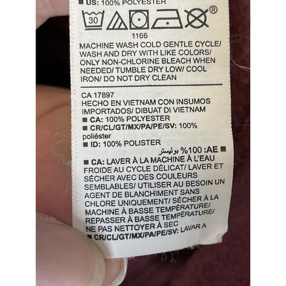 Old Navy Go-Warm Fleece Sweatshirt Womens Small Burgundy‎ Cowl Neck Cropped - Picture 8 of 9